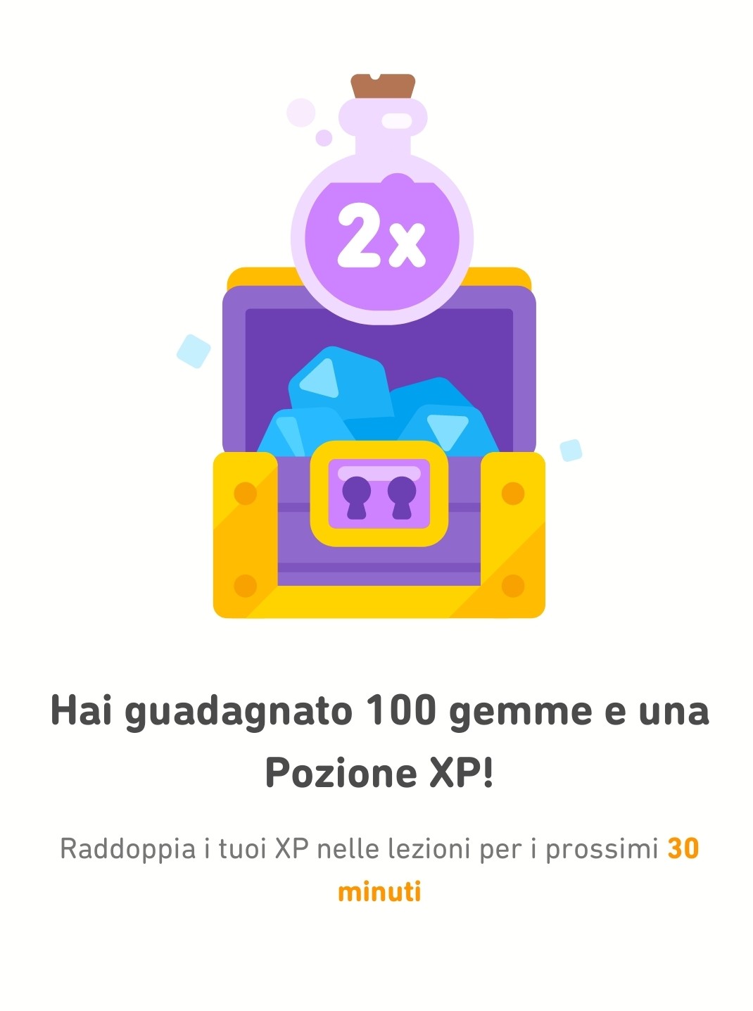 Obtaining an XP potion in Duolingo